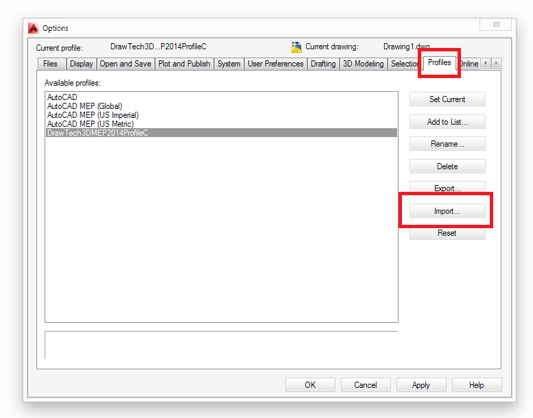 open metric file autocad